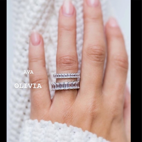 Luxury Screw Band CZ Diamant Ring 925 Silver Gold - Picture 14 of 16